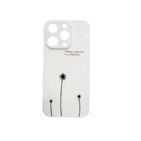 Husa spate UV Dandelion pentru iPhone 15 Alb