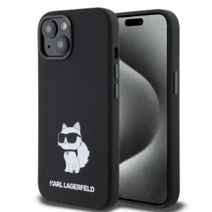 Karl Lagerfeld Liquid Silicone Choupette NFT Zadni Kryt pro iPhone 15 Black