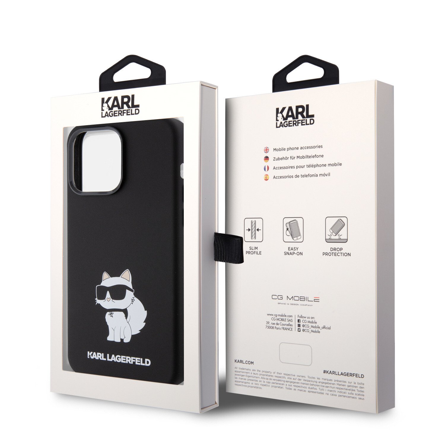 Karl Lagerfeld Liquid Silicone Choupette NFT Zadni Kryt pro iPhone 15 Pro Black thumb