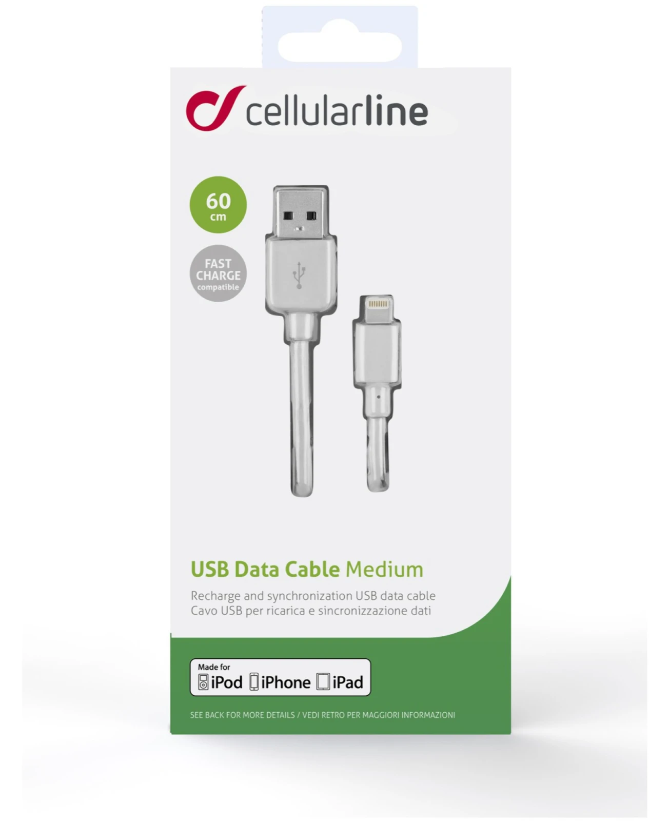 Cellularline 37714 0,6 m Alb thumb