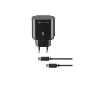 Cellularline ACHSMKITC2CPD25WK incarcatoare pentru dispozitive mobile Smartphone Negru AC De interior