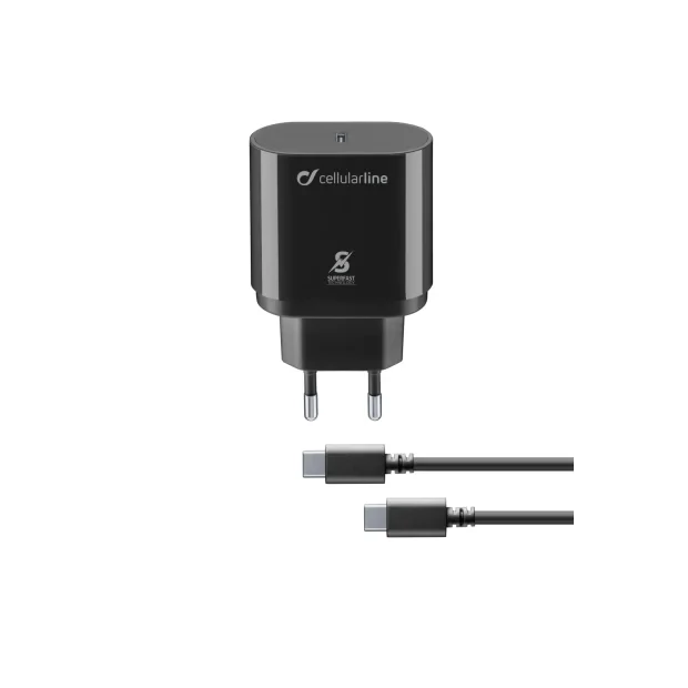 Cellularline ACHSMKITC2CPD25WK incarcatoare pentru dispozitive mobile Smartphone Negru AC De interior