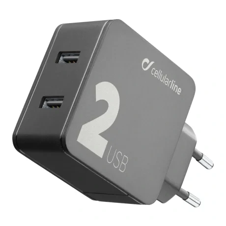 Cellularline ACHUSB224W Smartphone, Tableta Negru AC Incarcare rapida De interior
