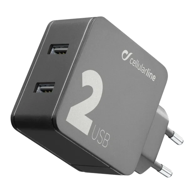 Cellularline ACHUSB224W Smartphone, Tableta Negru AC Incarcare rapida De interior