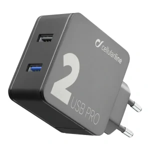 Cellularline ACHUSB2QC30W Smartphone, Tableta Negru AC Incarcare rapida De interior