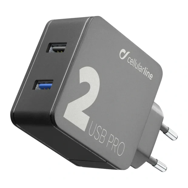 Cellularline ACHUSB2QC30W Smartphone, Tableta Negru AC Incarcare rapida De interior