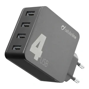 Cellularline ACHUSB442W Smartphone, Tableta Negru AC Incarcare rapida De interior