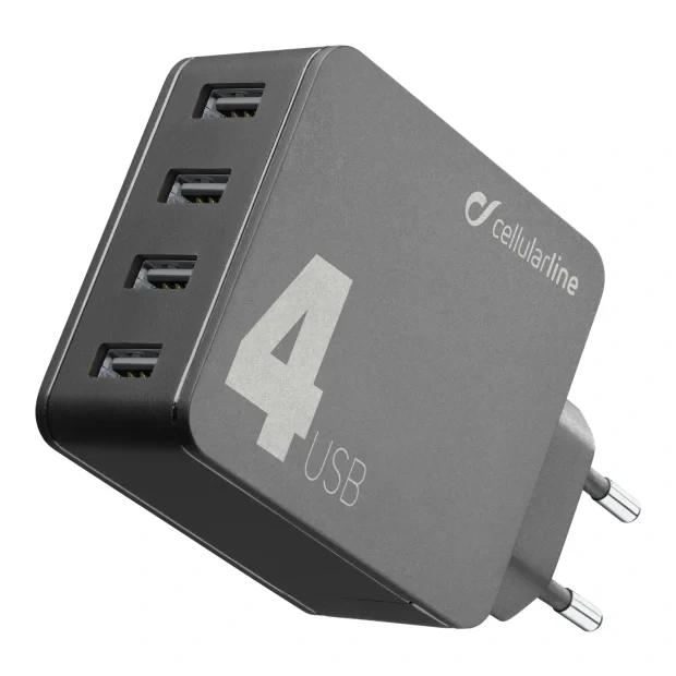 Cellularline ACHUSB442W Smartphone, Tableta Negru AC Incarcare rapida De interior
