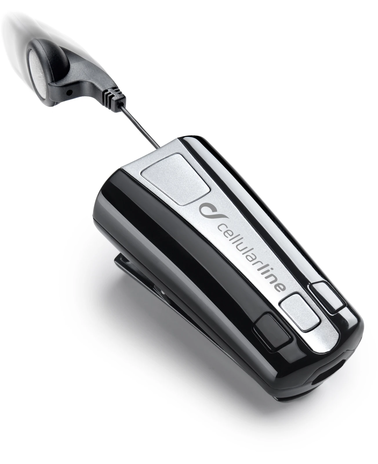 Cellularline BTCLIPARDP casca audio & casca cu microfon Casti Fara fir In ureche Masina Bluetooth Negru, Argint thumb