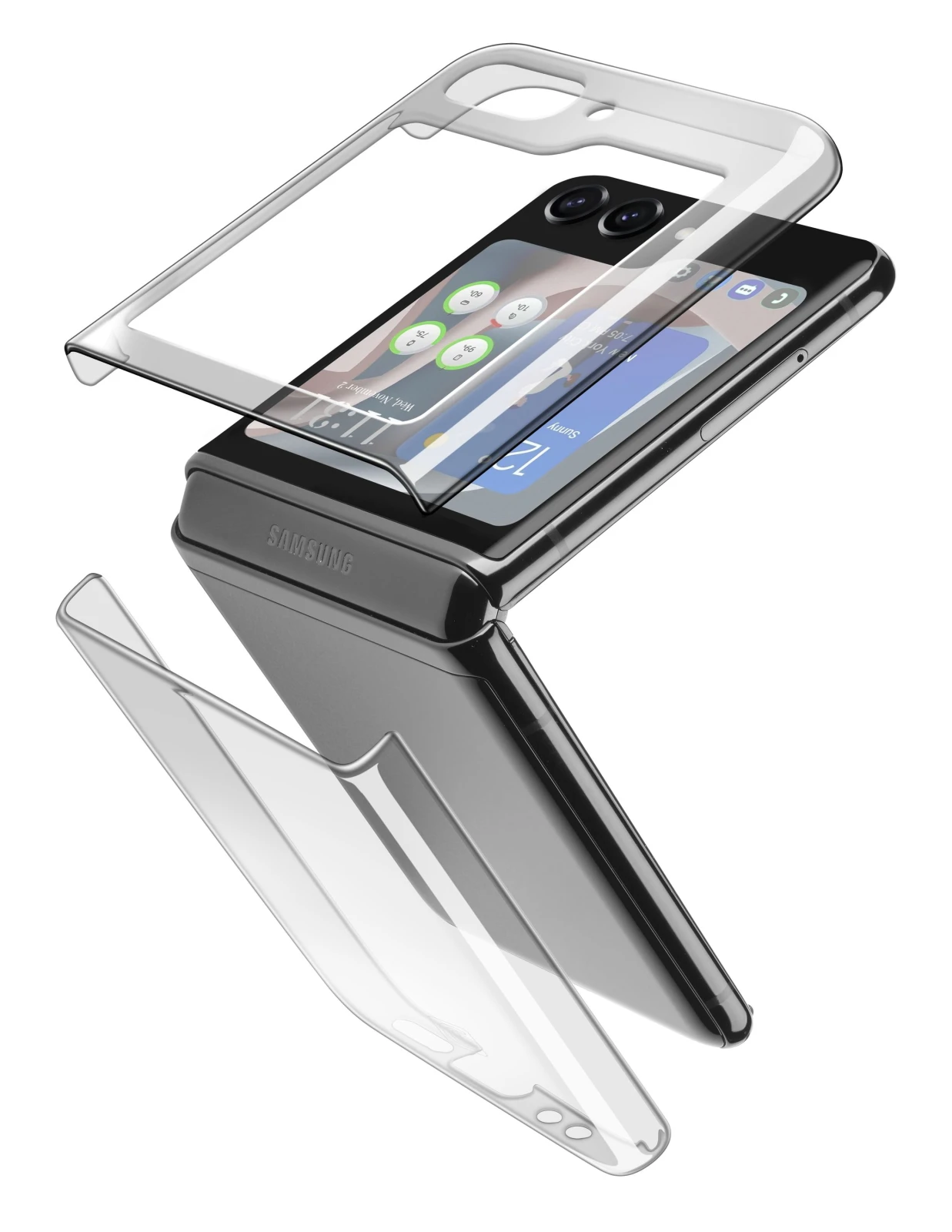 Cellularline CLEARCSGALZFLIP5T carcasa pentru telefon mobil 17 cm (6.7") Coperta Transparente thumb