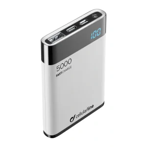 Cellularline FREEPMANTA5HD Polimer Litiu (LiPo) 5000 mAh Gri, Alb