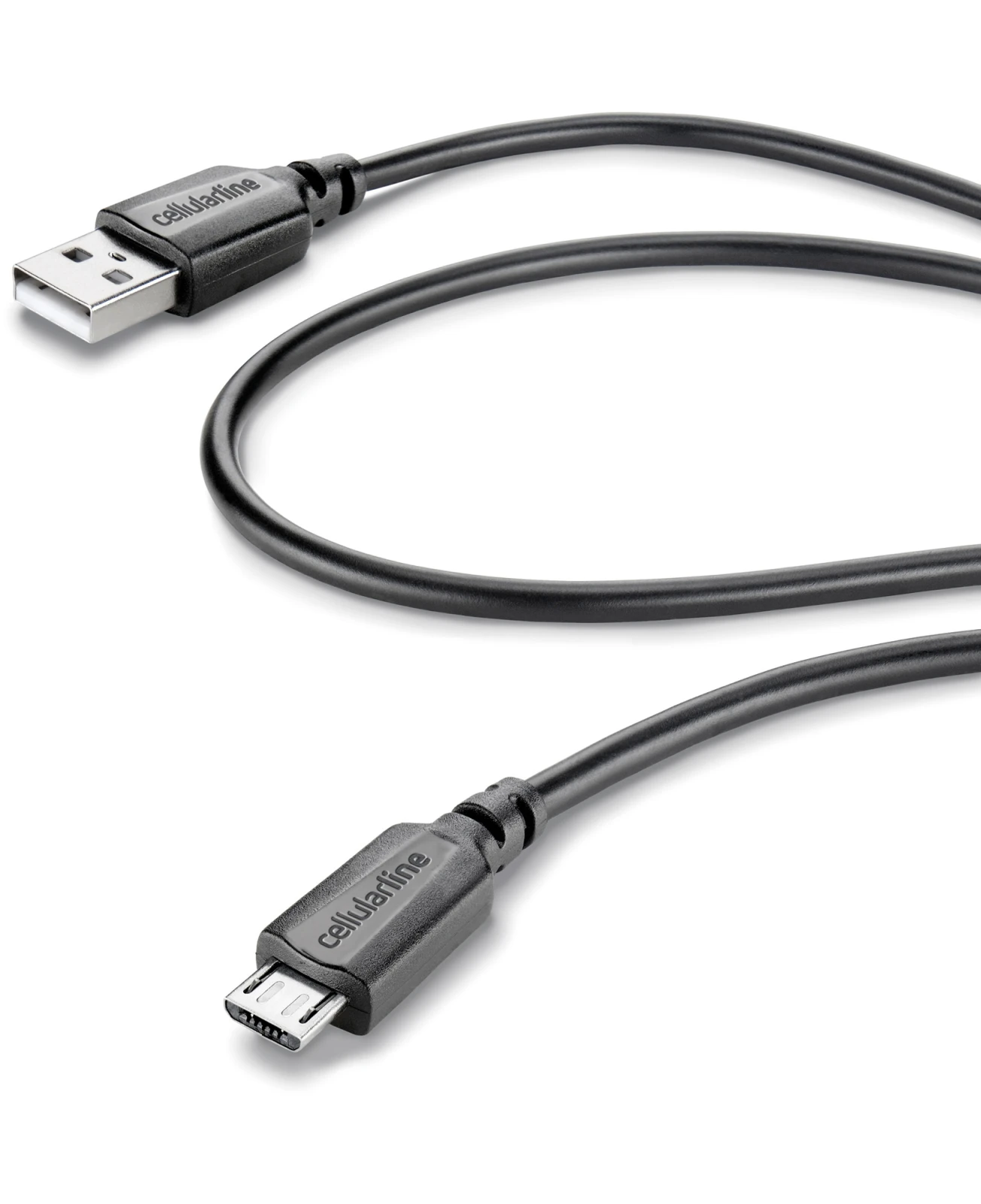 Cellularline Micro-USB - USB A 1m M/M cabluri USB 1,15 m USB 2.0 Micro-USB B Negru thumb