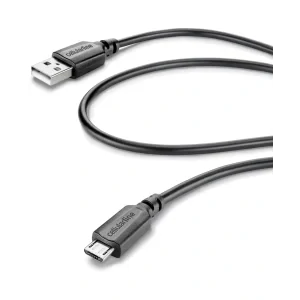 Cellularline Micro-USB - USB A 1m M/M cabluri USB 1,15 m USB 2.0 Micro-USB B Negru