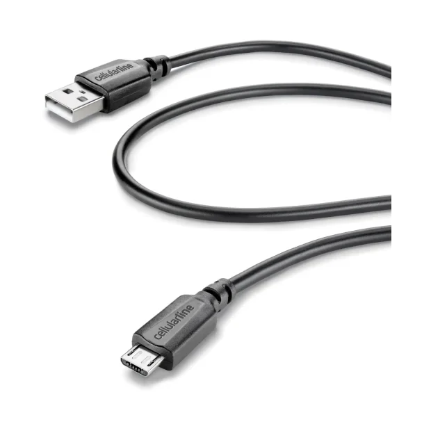 Cellularline Micro-USB - USB A 1m M/M cabluri USB 1,15 m USB 2.0 Micro-USB B Negru