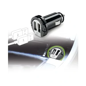 Cellularline MICROCBRUSBDUAL2A incarcatoare pentru dispozitive mobile Universala Negru Bricheta electrica de bord Auto