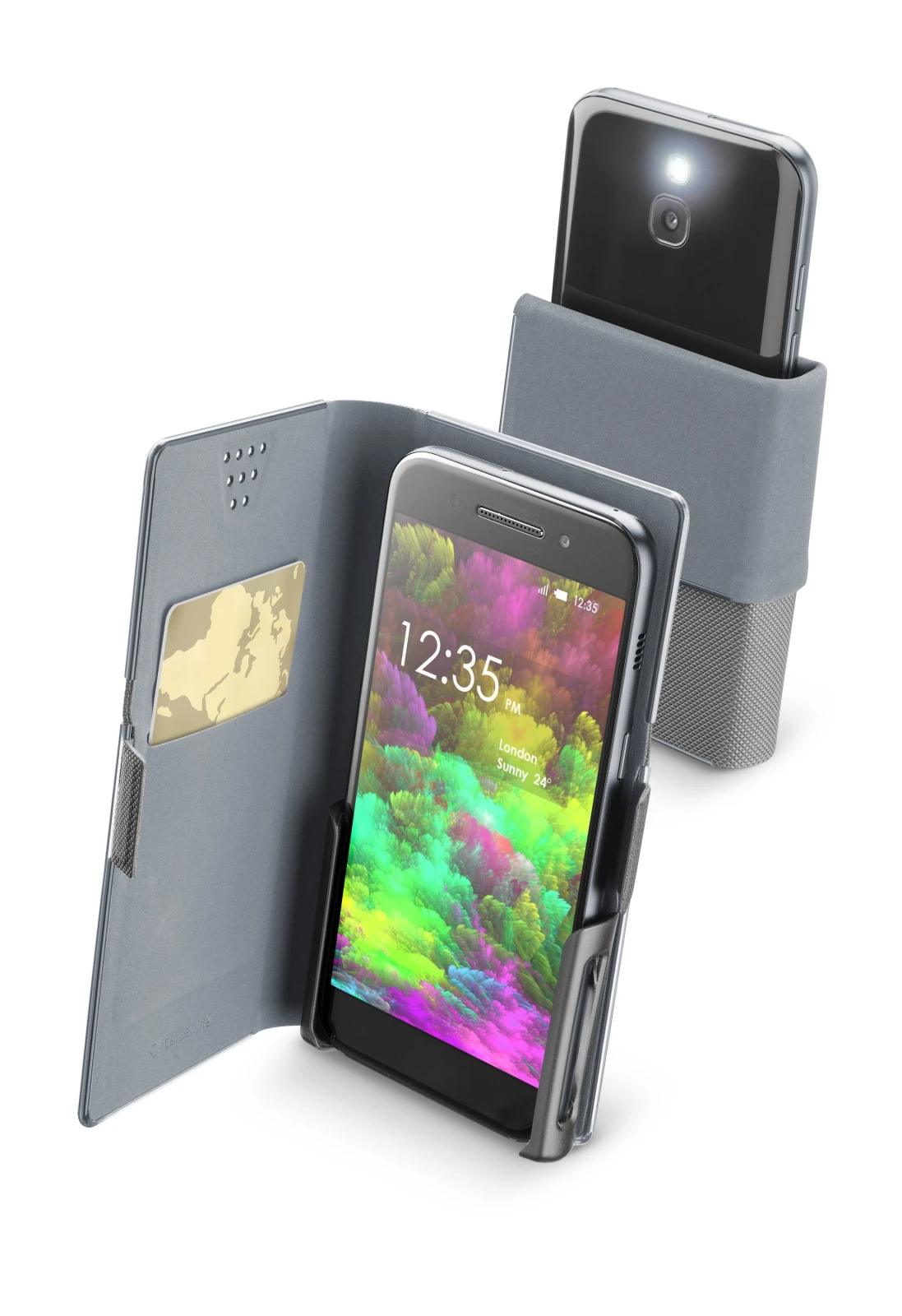 Cellularline Slide & Click carcasa pentru telefon mobil Carcasa tip flip Negru thumb