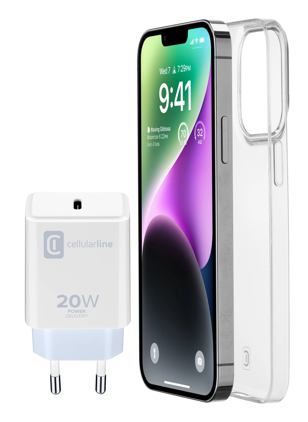 Cellularline Starter Kit carcasa pentru telefon mobil 17 cm (6.7") Coperta Transparente, Alb thumb