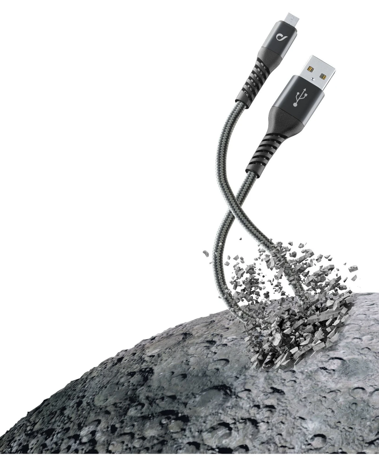 Cellularline TETRACABMUSB2MK cabluri USB 2 m Micro-USB A USB A Negru, Gri thumb