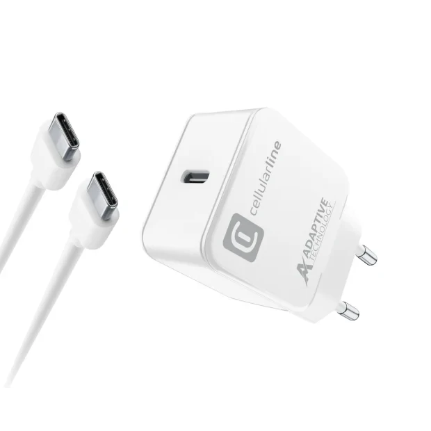 Cellularline USB-C Charger Kit 15W Universala Alb AC De interior