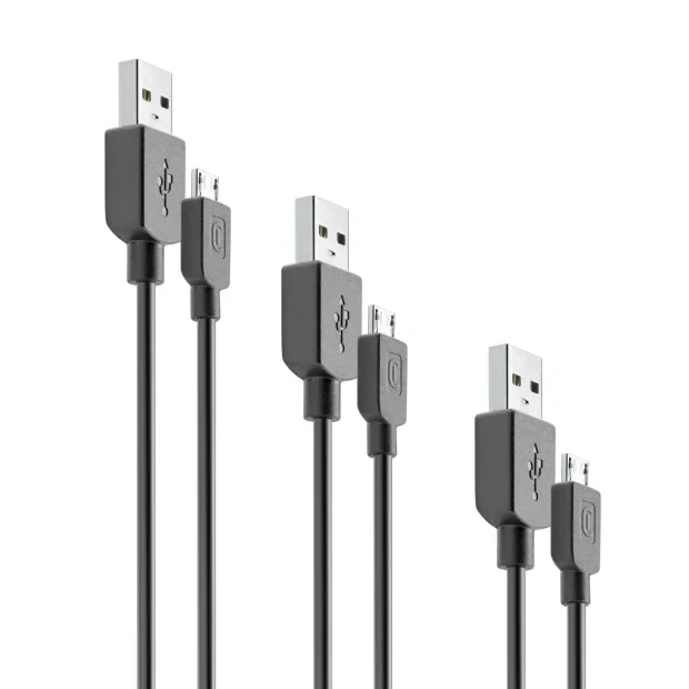 Cellularline USBDATA3XMICRO cabluri USB 2 m USB A Micro-USB B Negru