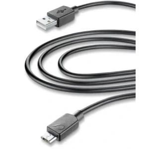 Cellularline USBDATACMICROUSB3M cabluri USB 3 m USB 2.0 USB A Micro-USB B Negru