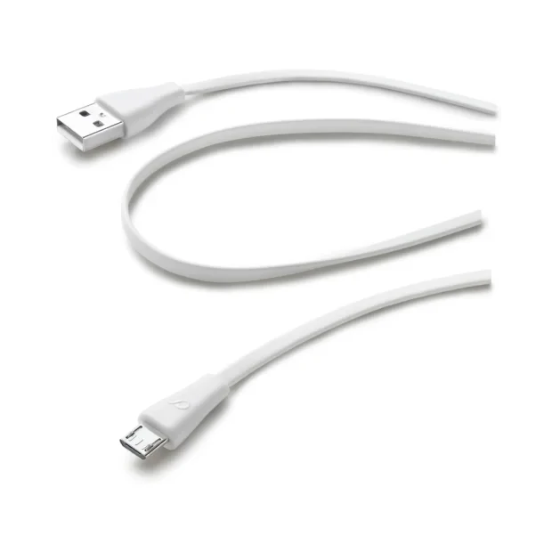 Cellularline USBDATACMICROUSBW cabluri USB 1 m USB 2.0 USB A Micro-USB B Alb