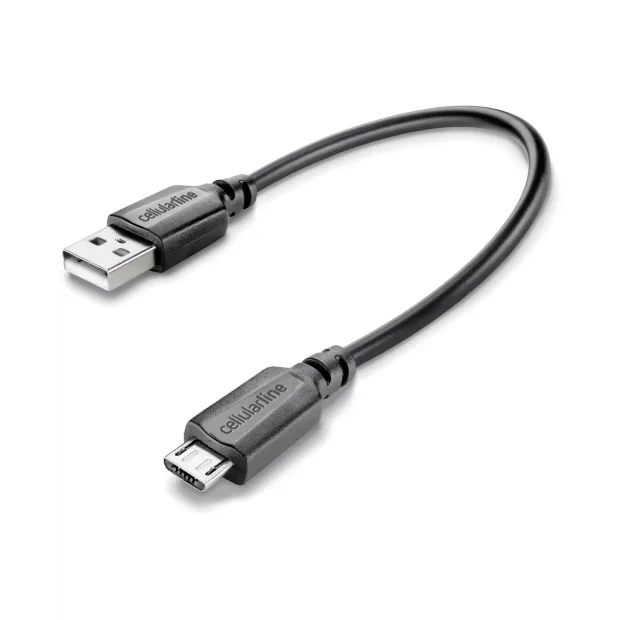Cellularline USBDATACTRMICROUSB cabluri USB 0,15 m USB 2.0 USB A Micro-USB B Negru