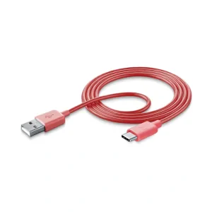 Cellularline USBDATATYCSMART cabluri USB 1 m USB A USB C Roz