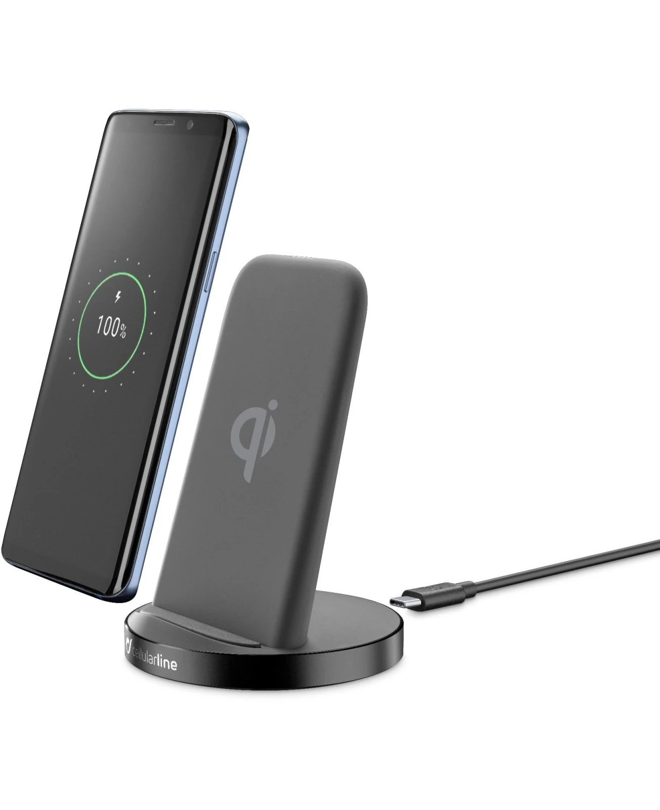 Cellularline WIRELESTAND10WTYCK incarcatoare pentru dispozitive mobile Smartphone, Universala Negru DC, USB Incarcare fara fir De interior thumb