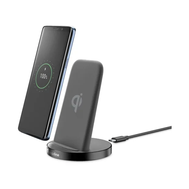 Cellularline WIRELESTAND10WTYCK incarcatoare pentru dispozitive mobile Smartphone, Universala Negru DC, USB Incarcare fara fir De interior