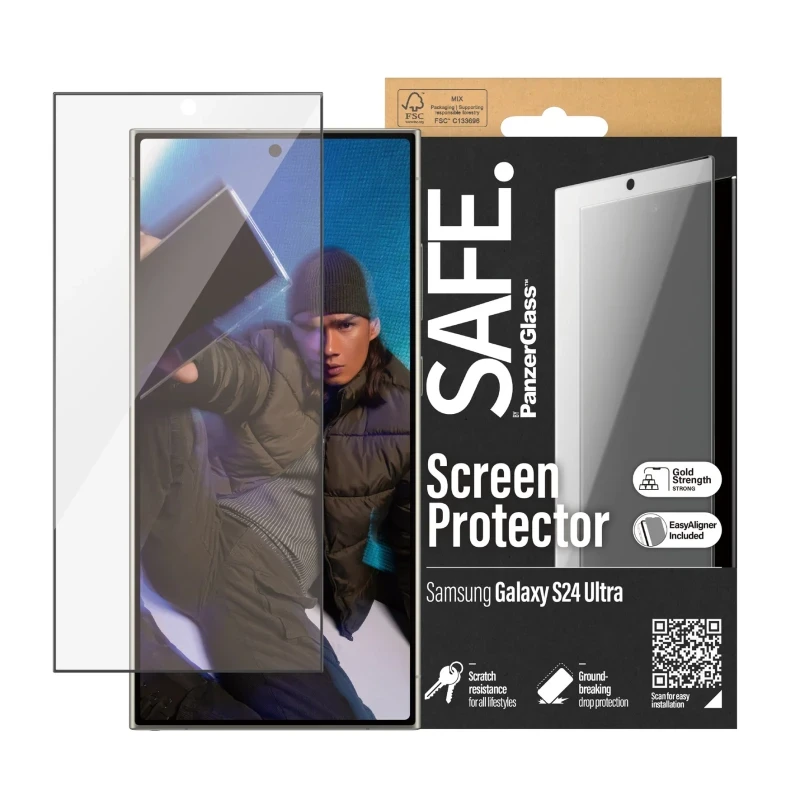 Folie Sticla PanzerGlass Safe UWF pentru Samsung Galaxy S24 Ultra cu aplicator thumb