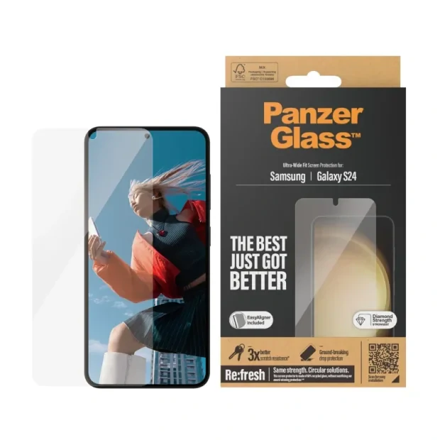 Folie Sticla PanzerGlass UWF pentru Samsung Galaxy S24 cu aplicator