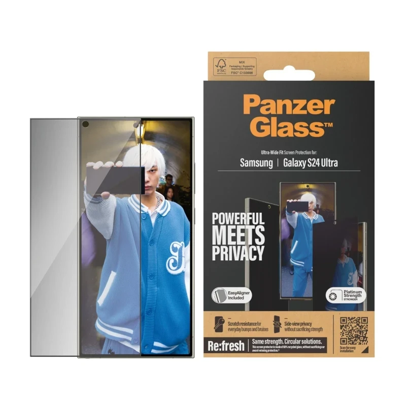 Folie Sticla Privacy PanzerGlass Safe UWF pentru Samsung Galaxy S24 Ultra, negru thumb