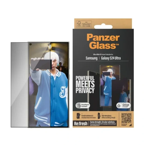 Folie Sticla Privacy PanzerGlass Safe UWF pentru Samsung Galaxy S24 Ultra, negru
