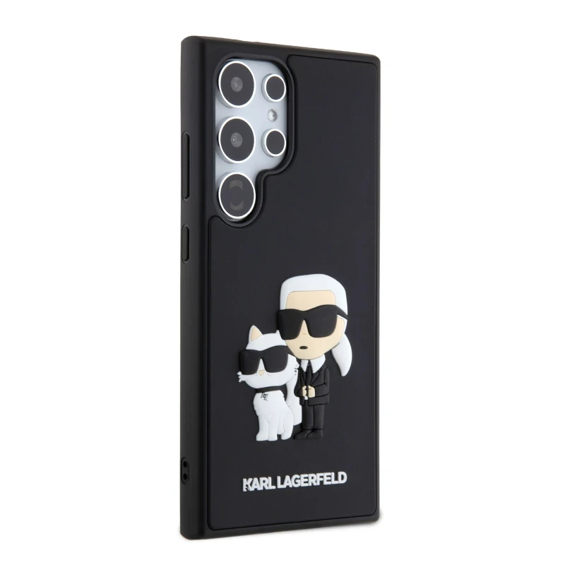 Husa Cover Karl Lagerfeld 3D Rubber Karl&Choupette pentru Samsung Galaxy S24 Ultra, Negru thumb
