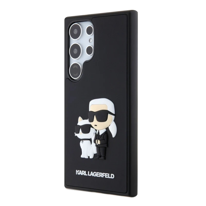 Husa Cover Karl Lagerfeld 3D Rubber Karl&Choupette pentru Samsung Galaxy S24 Ultra, Negru thumb