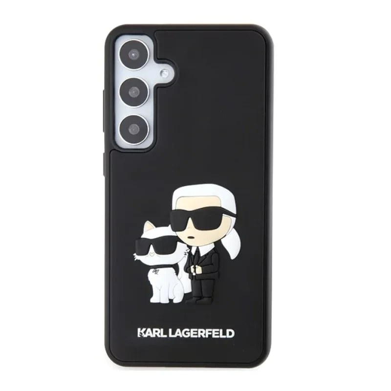 Husa cover Karl Lagerfeld silicone 3D Rubber Karl&Choupette pentru Samsung Galaxy S24 Plus Negru thumb