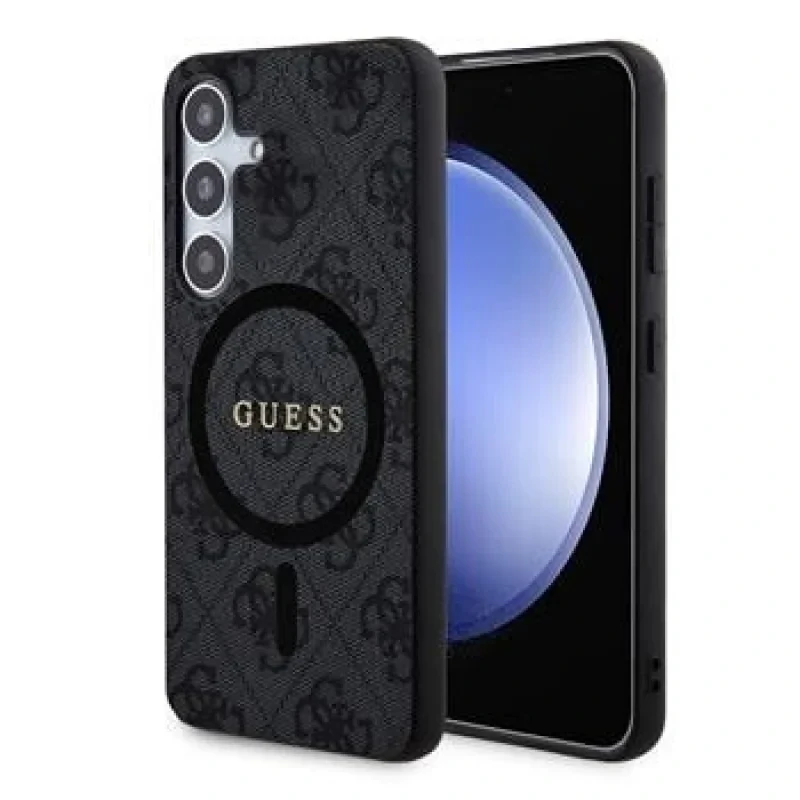 Husa Guess PU Leather 4G Colored Ring MagSafe peentru Samsung Galaxy S24 Plus, Negru thumb