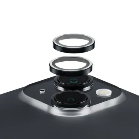 Folie Sticla Camera PanzerGlass Hoops pentru iPhone 15/15 Plus Negru