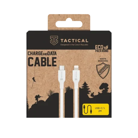 Cablu de ata de cusut tactic USB-C/Lightning 2m Alb