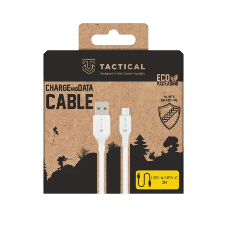 Cablu de ata tactic pentru cusut USB-A/USB-C 2m Alb