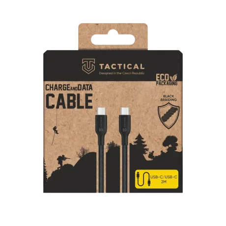 Cablu de ata tactic pentru cusut USB-C/USB-C 2m negru