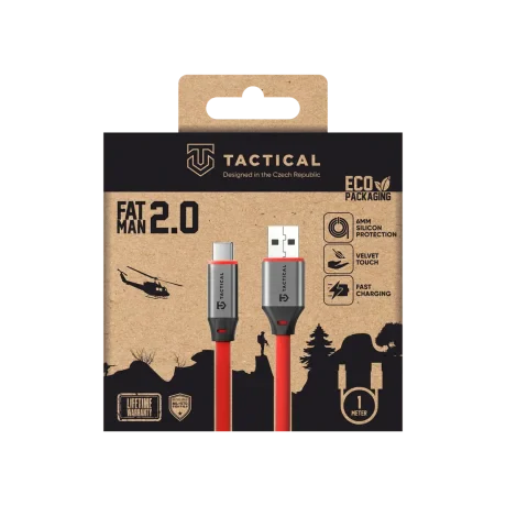 Cablu Tactical Fat Man 2.0 USB-A/USB-C 1m Rosu