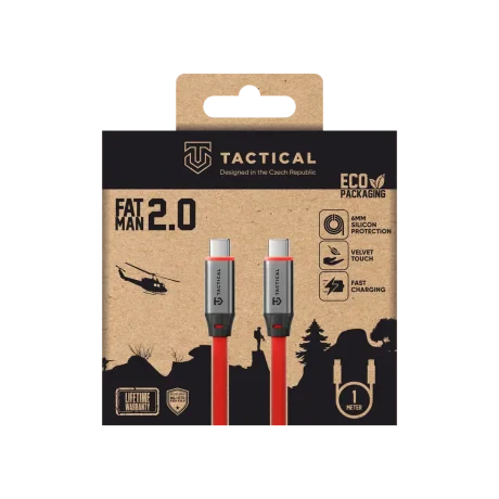 Cablu Tactical Fat Man 2.0 USB-C/USB-C 1m Rosu
