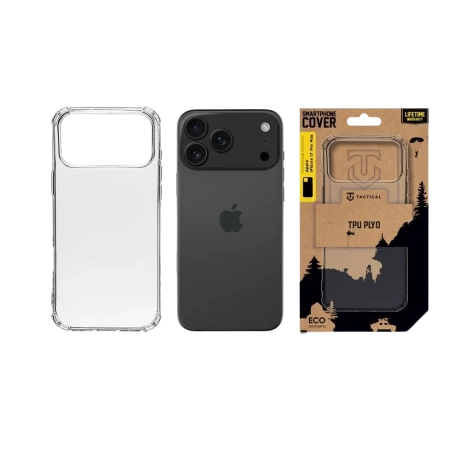 Husa tactica TPU Plyo pentru Apple iPhone 17 Pro Max, transparenta