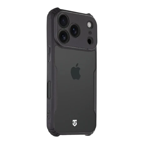 Husa Tactical Quantum Stealth pentru Apple iPhone 17 Pro, transparenta/neagra