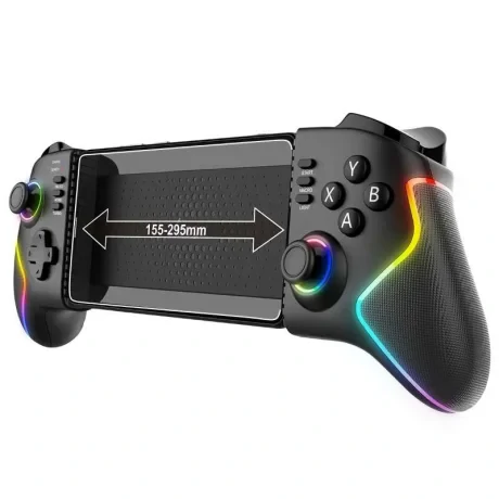 iPega 9122 Gamepad Wireless cu extensie RGB pentru Android/iOS/PS3/PS4/PC, negru