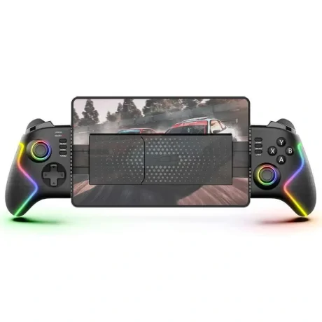 iPega 9122 Gamepad Wireless cu extensie RGB pentru Android/iOS/PS3/PS4/PC, negru