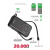 Acumulator extern SWISSTEN 20000 mAh 22.5W (compatibil cu Magsafe) cu cabluri USB-C și LIGHTNING încorporate 