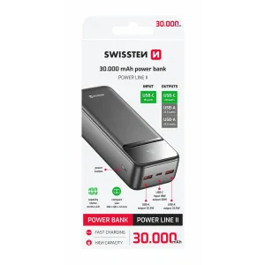 Acumulator extern SWISSTEN 30000 mAh POWER LINE II NEGRU